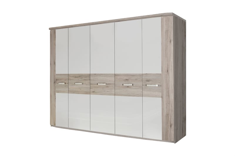 Burlton Garderobe 250 cm - Brun/Hvid - Garderobeskabe - Garderobeskab & klædeskab