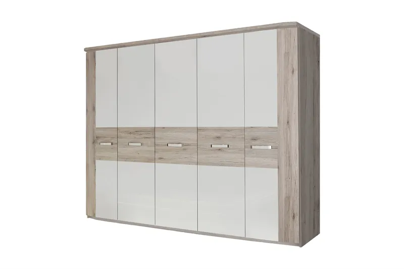 Burlton Garderobe 250 cm, Brun/Hvid