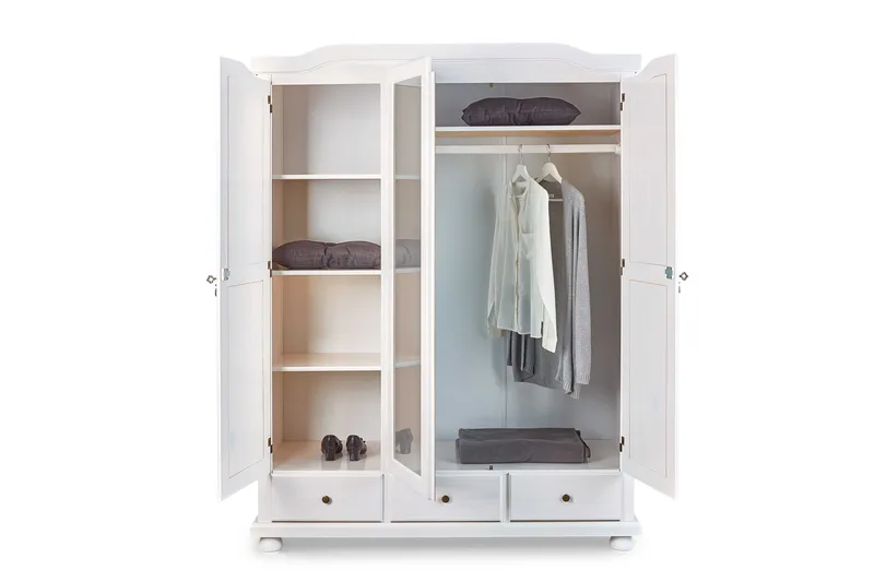 Cabell Garderobe 150 cm - Træ/Hvid - Opbevaring - Tøjopbevaring - Garderobeskabe