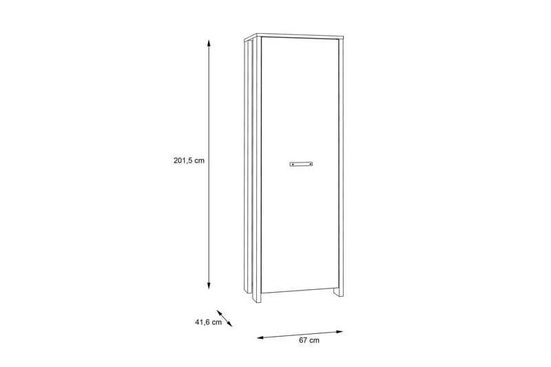 Cadle Garderobe 67 cm - Brun/Grå - Garderobeskabe - Garderobeskab & klædeskab