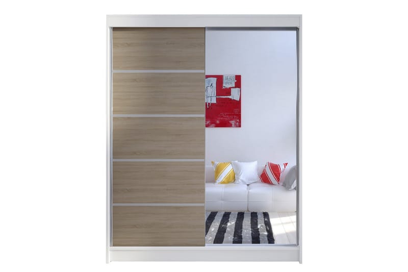 Camino Garderobe 58x150 cm - Hvid/Eg - Opbevaring - Tøjopbevaring - Garderobeskabe