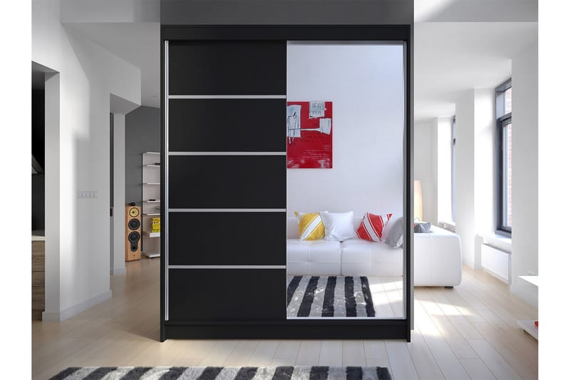 Camino Garderobe 58x150 cm - Sort - Opbevaring - Tøjopbevaring - Garderobeskabe