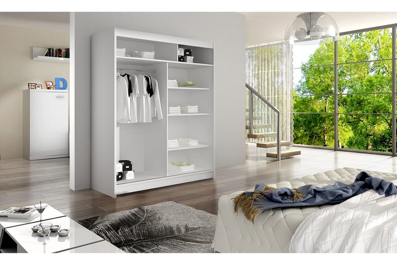 Camino Garderobe 58x150 cm - Sort/Hvid - Opbevaring - Tøjopbevaring - Garderobeskabe