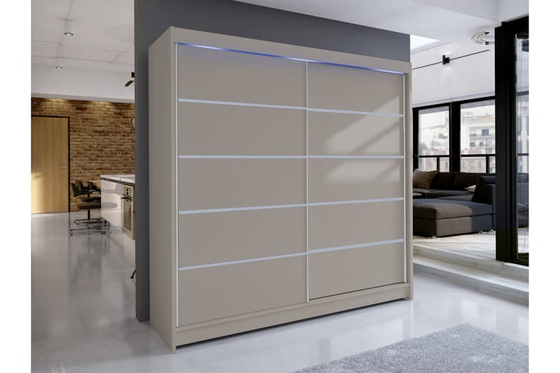 Canderbury Garderobe 180x215 cm - Beige - Opbevaring - Tøjopbevaring - Garderobeskabe