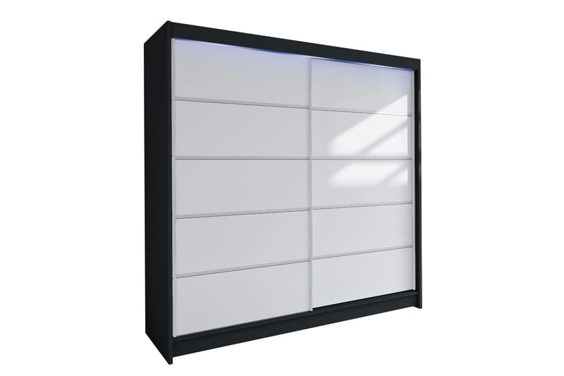 Canderbury Garderobe 180x215 cm - Sort Og Hvid - Opbevaring - Tøjopbevaring - Garderobeskabe