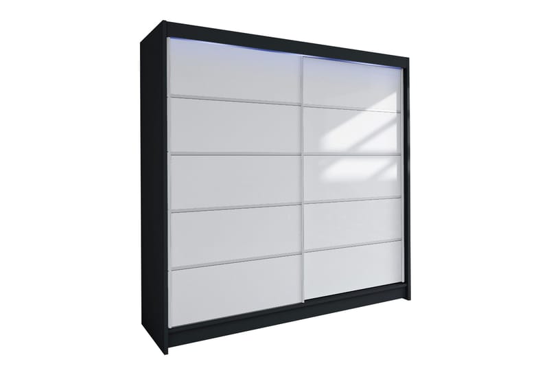 Canderbury Garderobe 180x215 cm, Sort Og Hvid