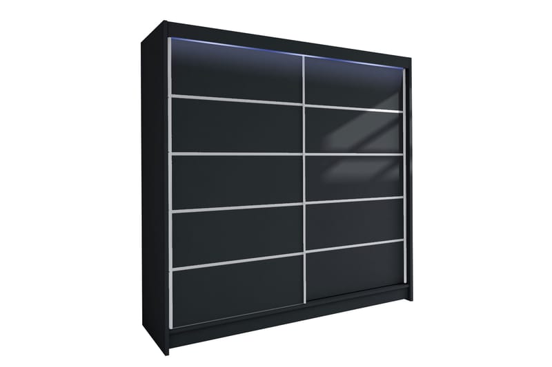 Canderbury Garderobe 180x215 cm - Sort - Opbevaring - Tøjopbevaring - Garderobeskabe