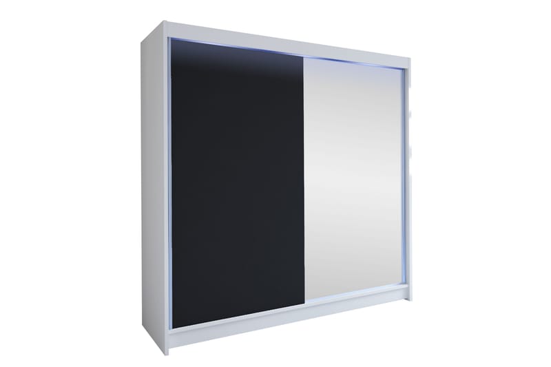 Canderbury Garderobe Med Spejl 180x215 cm - Blå - Opbevaring - Tøjopbevaring - Garderobeskabe
