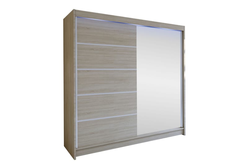 Canderbury Garderobe Med Spejl 180x215 cm, Brun