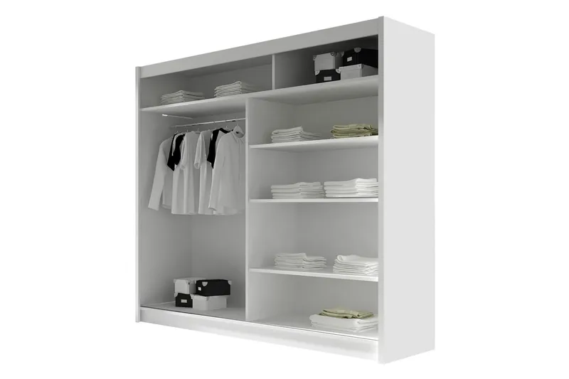 Canderbury Garderobe Med Spejl 180x215 cm LED-belysning - Brun - Opbevaring - Tøjopbevaring - Garderobeskabe