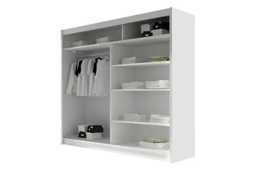 Canderbury Garderobe Med Spejl 180x215 cm - Sort Og Hvid - Opbevaring - Tøjopbevaring - Garderobeskabe