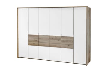 Capira Garderobeskab i Træ - Hvid|Beige - Opbevaring - Tøjopbevaring - Garderobeskabe