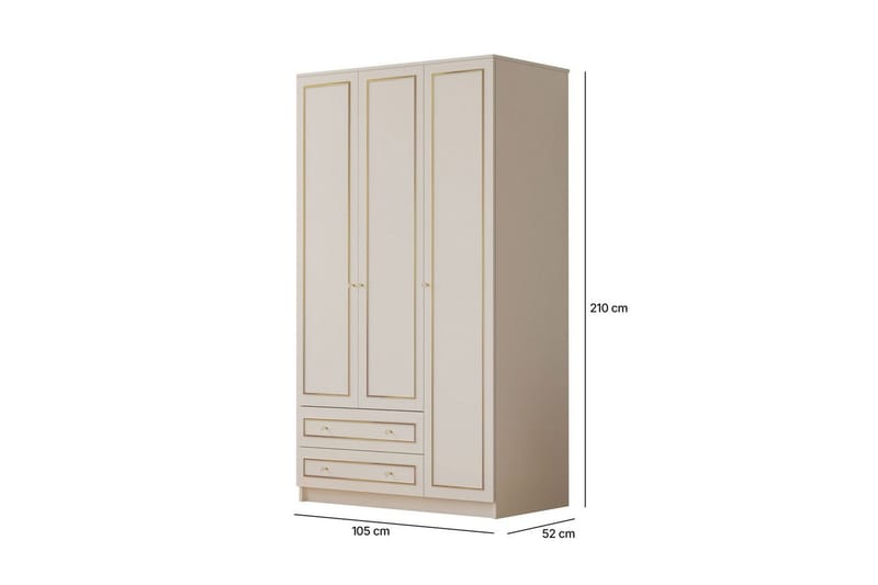 Carvo Garderobe 105x210 cm - Mat Hvid - Opbevaring - Tøjopbevaring - Garderobeskabe
