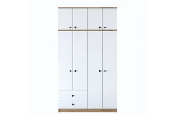 Caturai Garderobe 120 cm - Valnød finér/Hvid - Opbevaring - Tøjopbevaring - Garderobeskabe