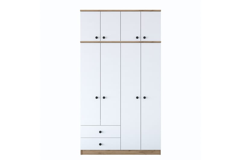 Caturai Garderobe 120 cm - Valnød finér/Hvid - Opbevaring - Tøjopbevaring - Garderobeskabe
