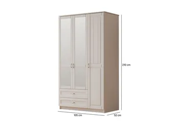 Ceynor Garderobesskåp 105x210 cm - Mat Hvid - Opbevaring - Tøjopbevaring - Garderobeskabe - Garderobeskab & klædeskab