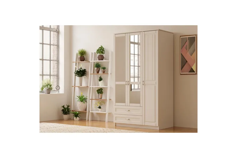 Ceynor Garderobesskåp 105x210 cm - Mat Hvid - Opbevaring - Tøjopbevaring - Garderobeskabe - Garderobeskab & klædeskab