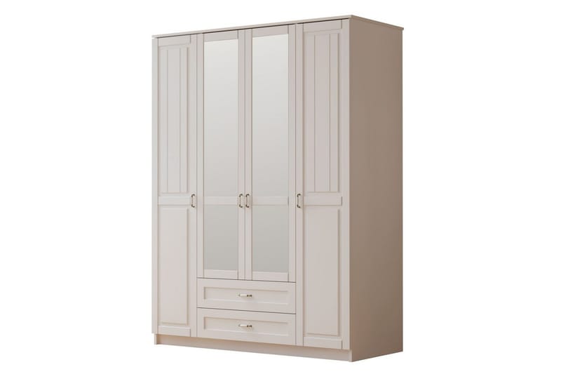 Ceynor Garderobesskåp 140x184 cm, Mat Hvid