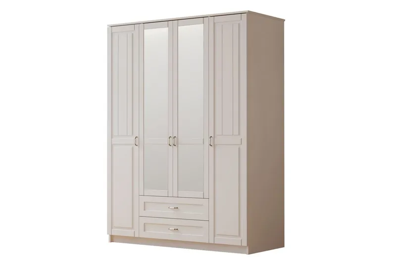 Ceynor Garderobesskåp 140x210 cm, Mat Hvid