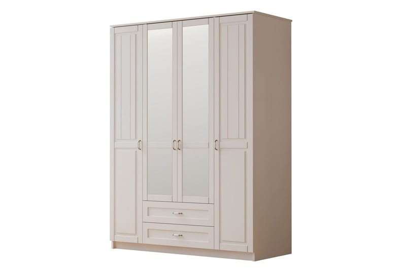 Ceynor Garderobesskåp 140x210 cm - Mat Hvid - Opbevaring - Tøjopbevaring - Garderobeskabe - Garderobeskab & klædeskab
