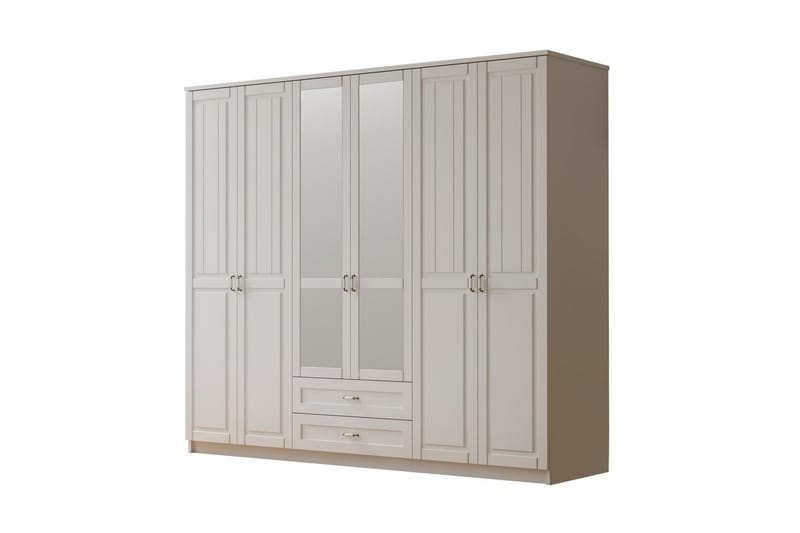 Ceynor Garderobesskåp 210x184 cm - Mat Hvid - Opbevaring - Tøjopbevaring - Garderobeskabe - Garderobeskab & klædeskab