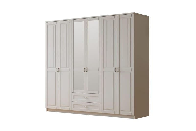 Ceynor Garderobesskåp 210x210 cm - Mat Hvid - Opbevaring - Tøjopbevaring - Garderobeskabe - Garderobeskab & klædeskab