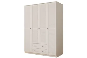 Ceyras Garderobe 140x184 cm - Mat Hvid - Opbevaring - Tøjopbevaring - Garderobeskabe