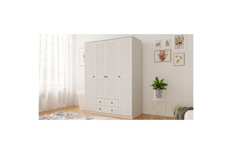 Ceyras Garderobe 140x210 cm - Mat Hvid - Opbevaring - Tøjopbevaring - Garderobeskabe