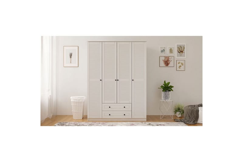 Ceyras Garderobe 140x210 cm - Mat Hvid - Opbevaring - Tøjopbevaring - Garderobeskabe