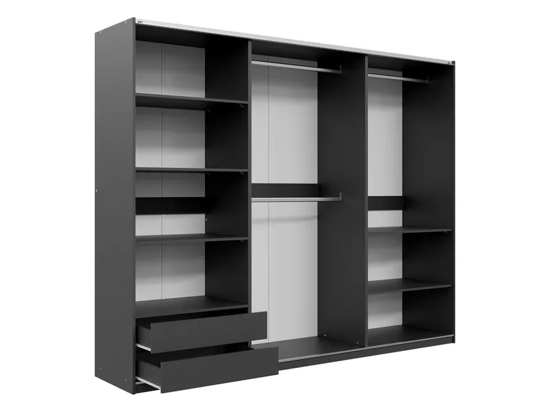 Ceyris Garderobeskab med Spejl 250 cm - Opbevaring - Tøjopbevaring - Garderobeskabe