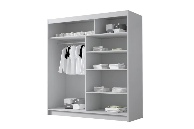 Chavez Garderobe 180x215 cm - Sort/Hvid - Opbevaring - Tøjopbevaring - Garderobeskabe