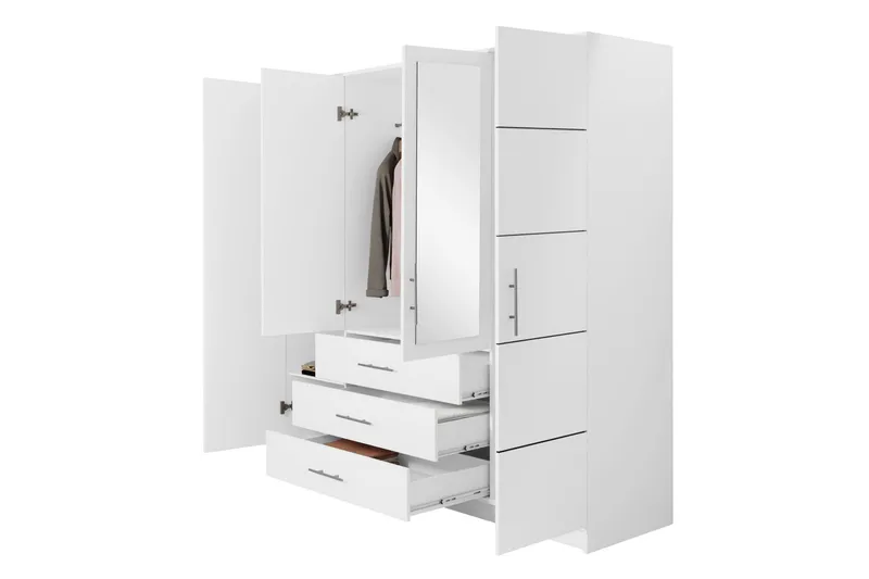 Chavez Garderobe 196x200 cm - Beige - Opbevaring - Tøjopbevaring - Garderobeskabe
