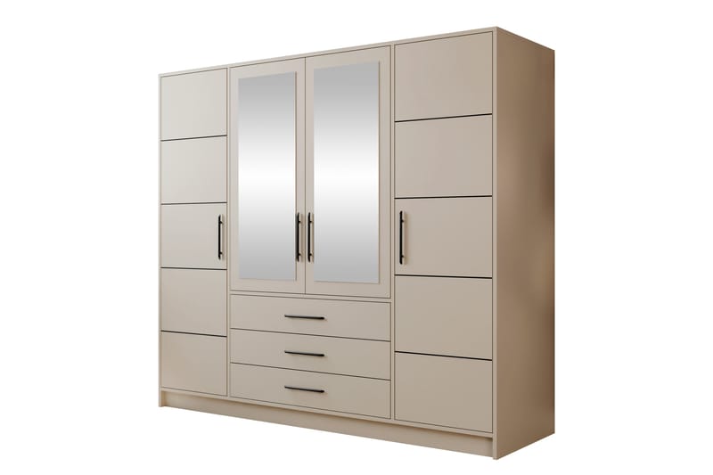 Chavez Garderobe 196x200 cm - Beige - Opbevaring - Tøjopbevaring - Garderobeskabe