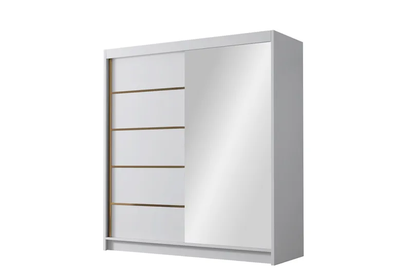 Chavez Garderobe med Spejl 180x215 cm, Hvid
