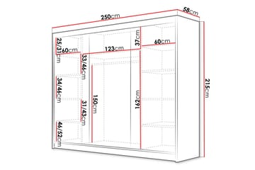 Cinerea Garderobe 250x215 cm - Sort/Hvid - Opbevaring - Tøjopbevaring - Garderobeskabe