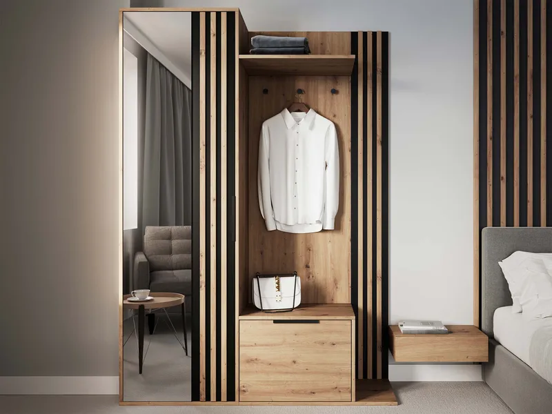 Cinerea hallmøbel 140 cm - brun, sort - Møbler - Entrémøbler - Møbelsæt til hall og entre