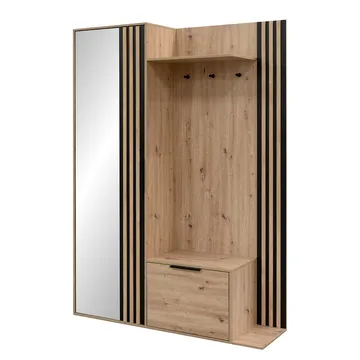 Cinerea hallmøbel 140 cm - brun, sort - Møbler - Entrémøbler - Møbelsæt til hall og entre