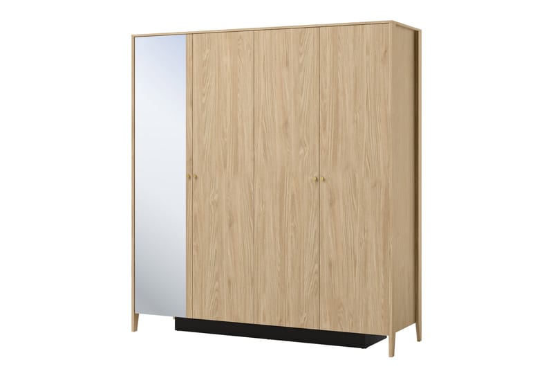 Cocorna Garderobe m. Spejl 201x216 cm - Beige - Opbevaring - Tøjopbevaring - Garderobeskabe