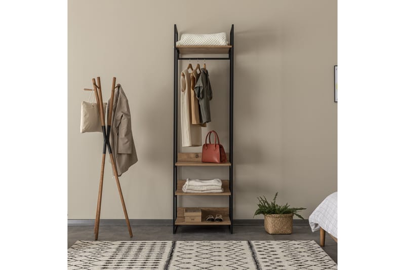 Collinner Garderobe 52x104 11 hylder - Natur - Opbevaring - Tøjopbevaring - Garderobeskabe