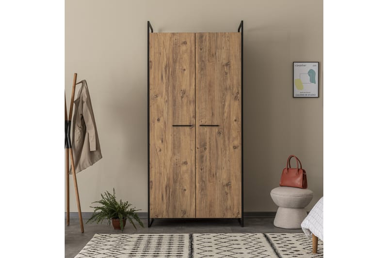 Collinner Garderobe 52x104 11 hylder - Natur - Opbevaring - Tøjopbevaring - Garderobeskabe