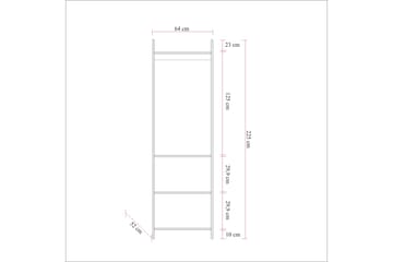 Collinner Garderobe 52x104 11 hylder - Natur - Opbevaring - Tøjopbevaring - Garderobeskabe