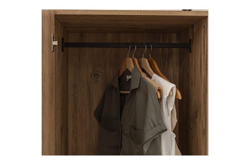 Collinner Garderobe 52x64 med spejl 4 skabe - Natur - Opbevaring - Tøjopbevaring - Garderobeskabe
