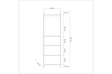 Collinner Garderobe 52x64 med spejl 4 skabe - Natur - Opbevaring - Tøjopbevaring - Garderobeskabe