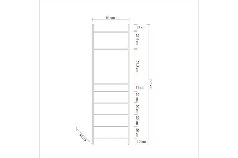 Collinner Garderobe 52x64 med spejl 4 skabe - Natur - Opbevaring - Tøjopbevaring - Garderobeskabe