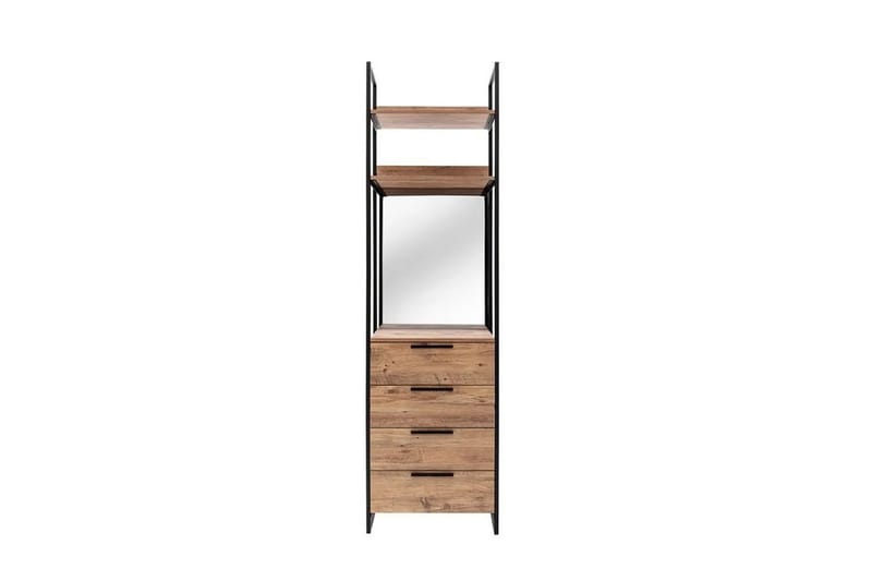 Collinner Garderobe 52x64 med spejl 4 skabe - Natur - Opbevaring - Tøjopbevaring - Garderobeskabe