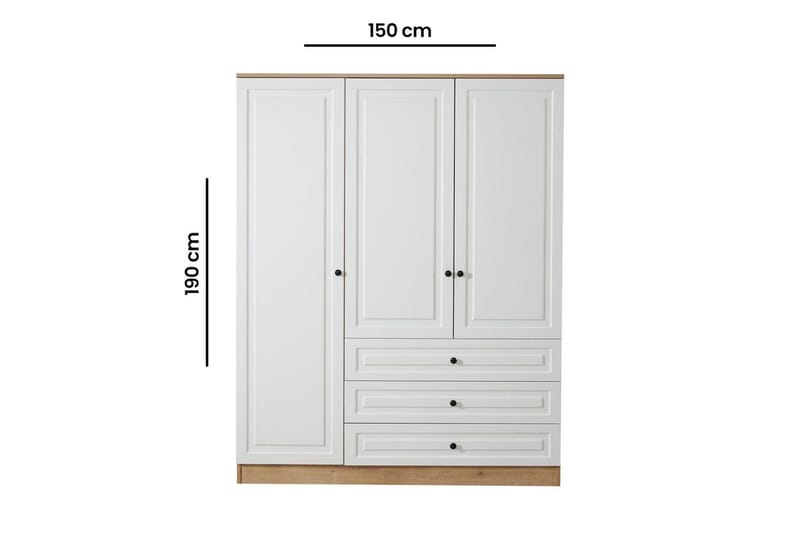Comfortale Garderobeskab 52x150 cm - Sort/Mørkfarvet træ - Opbevaring - Tøjopbevaring - Garderobeskabe
