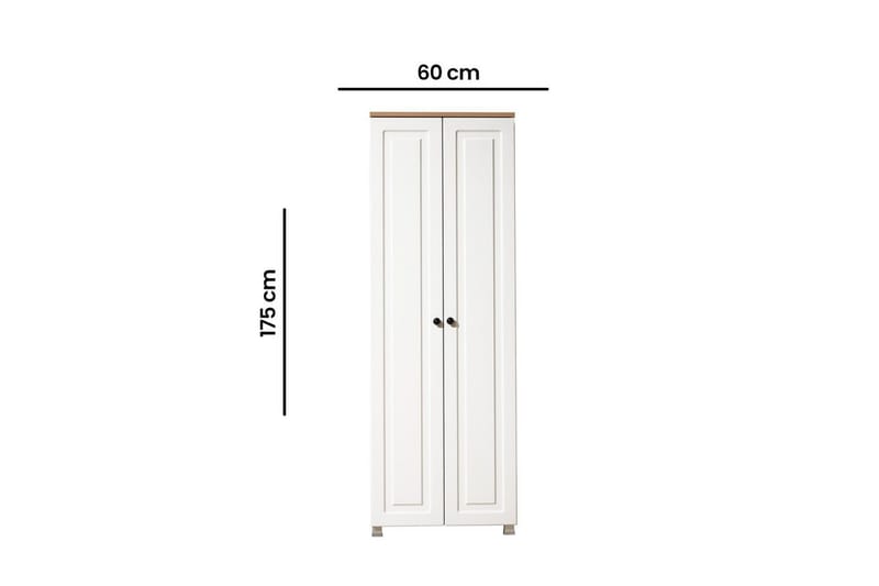 Comfortale Garderobeskab 60x175 cm - Sort/Mørkfarvet træ - Opbevaring - Tøjopbevaring - Garderobeskabe
