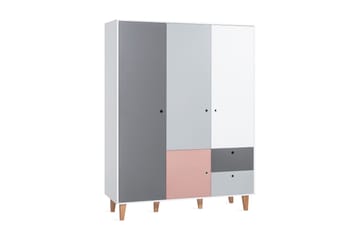 Concept Garderobe Hvid/Grå/Lyserød - VOX - Opbevaring - Tøjopbevaring - Garderobeskabe - Garderobeskab & klædeskab