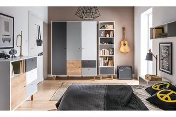 Concept Garderobe Hvid/Mørkegrå/Natur - VOX - Opbevaring - Tøjopbevaring - Garderobeskabe - Garderobeskab & klædeskab