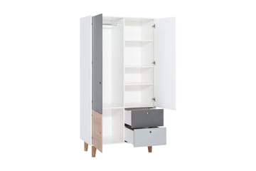 Concept Garderobe Hvid/Mørkegrå/Natur - VOX - Opbevaring - Tøjopbevaring - Garderobeskabe - Garderobeskab & klædeskab